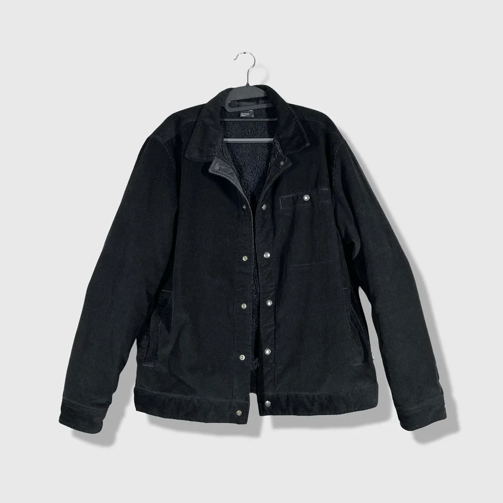 The North Face Corduroy Sherpa Lined Jacket Mens Large Black Workwear Gorpcore